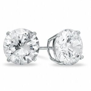 ⚡️Renaissance Collection 14k White Gold CZ Round Studs 1.5 Carat Total Weight